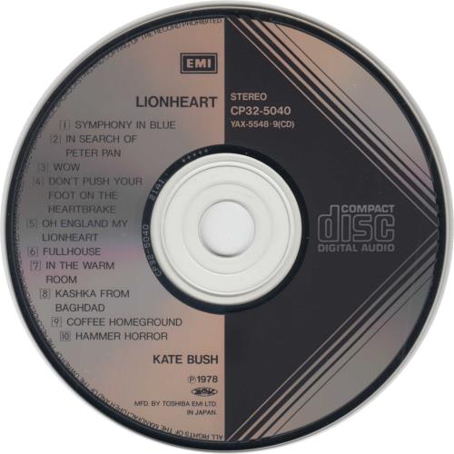 Kate Bush Lionheart CD album (CDLP) Japanese BUSCDLI527751