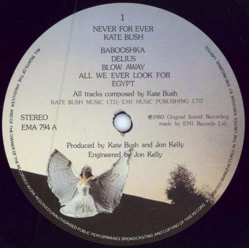 Kate Bush Never For Ever - 1st - Sample vinyl LP album (LP record) UK BUSLPNE785692