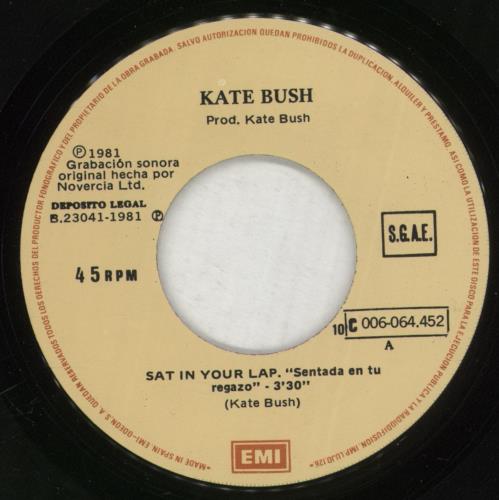 Kate Bush Sat In Your Lap (Sentada En Tu Regazo) 7" vinyl single (7 inch record / 45) Spanish BUS07SA126088