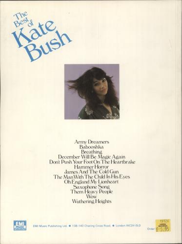 Kate Bush The Best Of Kate Bush book UK BUSBKTH876117