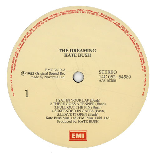 Kate Bush The Dreaming vinyl LP album (LP record) Greek BUSLPTH460392