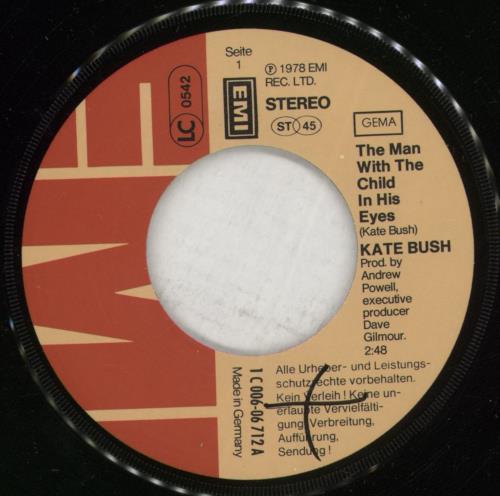 Kate Bush The Man With The Child In His Eyes 7" vinyl single (7 inch record / 45) German BUS07TH681962