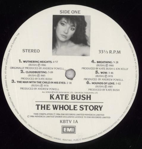 Kate Bush The Whole Story - VG vinyl LP album (LP record) UK BUSLPTH848254
