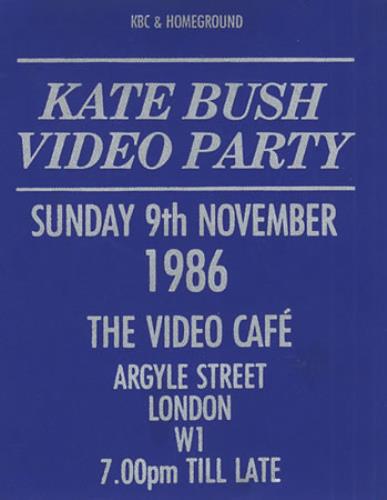 Kate Bush Video Party concert ticket UK BUSTIVI402526