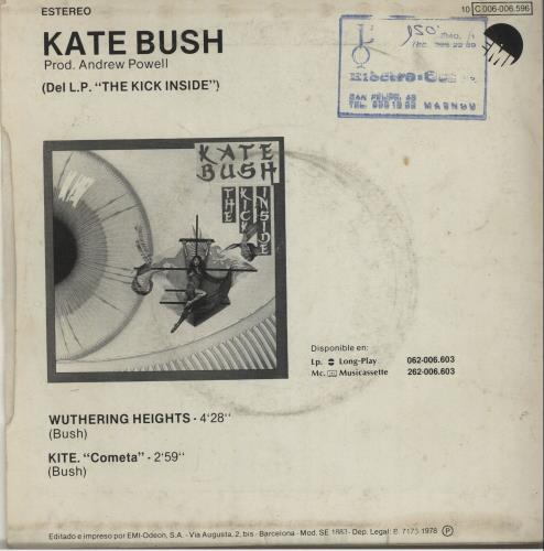Kate Bush Wuthering Heights - 2nd 7" vinyl single (7 inch record / 45) Spanish BUS07WU681960