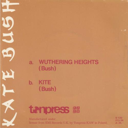 Kate Bush Wuthering Heights - Black - EX 7" vinyl single (7 inch record / 45) Polish BUS07WU579529
