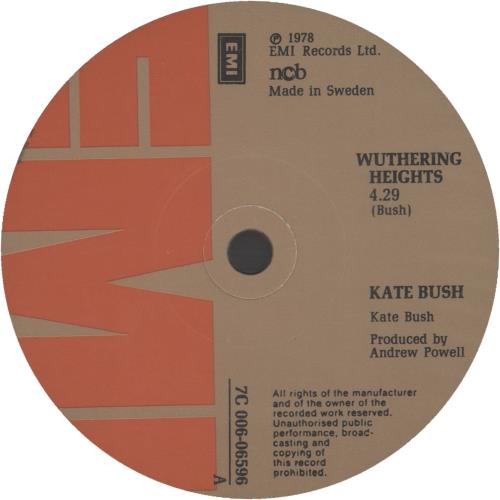 Kate Bush Wuthering Heights 7" vinyl single (7 inch record / 45) Swedish BUS07WU23722