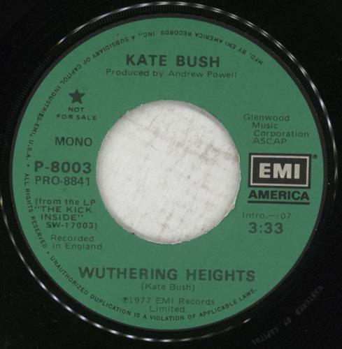 Kate Bush Wuthering Heights 7" vinyl single (7 inch record / 45) US BUS07WU419691