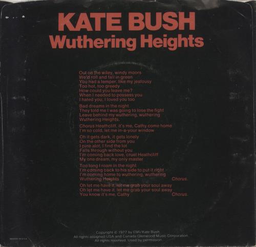 Kate Bush Wuthering Heights 7" vinyl single (7 inch record / 45) US BUS07WU419691
