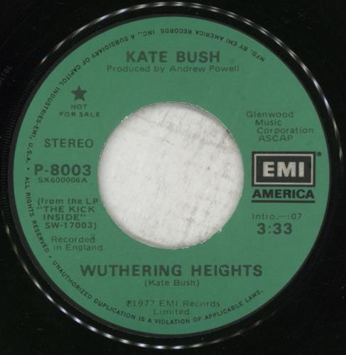 Kate Bush Wuthering Heights 7" vinyl single (7 inch record / 45) US BUS07WU419691