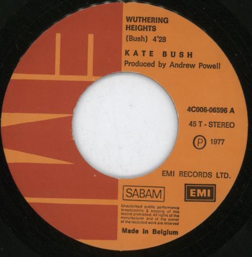 Kate Bush Wuthering Heights 7" vinyl single (7 inch record / 45) Belgian BUS07WU467725