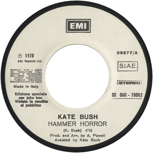 Kate Bush Hammer Horror Italian 7" vinyl single (7 inch record / 45) (463041)