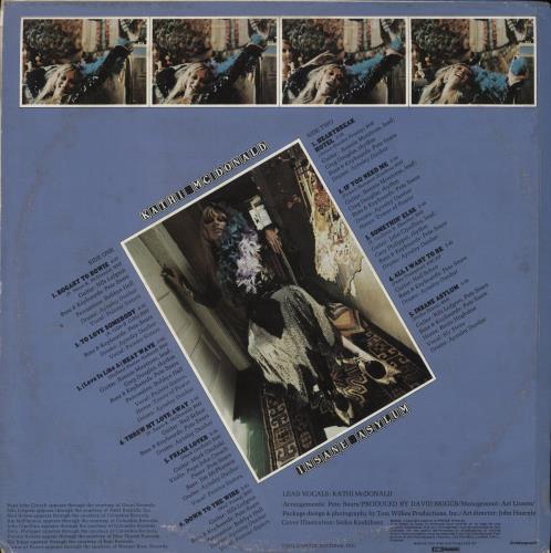 Kathi McDonald Insane Asylum vinyl LP album (LP record) US K9SLPIN648939