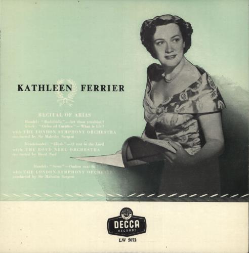 Kathleen Ferrier Recital of Arias - 5th 10" vinyl single (10 inch record) UK KFE10RE724650