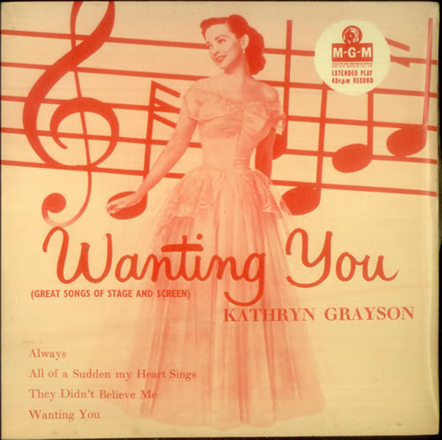 Kathryn Grayson Wanting You 7" vinyl single (7 inch record / 45) UK KKU07WA548091