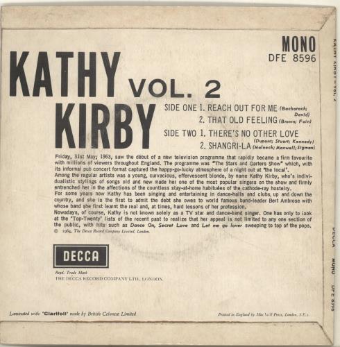 Kathy Kirby Vol. 2 EP 7" vinyl single (7 inch record / 45) UK KKB07VO698654