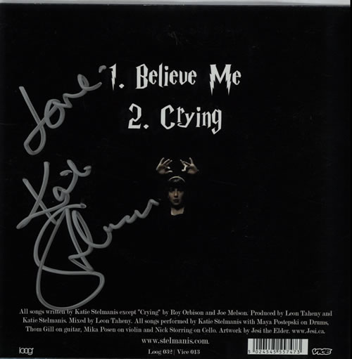Katie Stelmanis Believe Me - Autographed 7" vinyl single (7 inch record / 45) UK K4T07BE629165