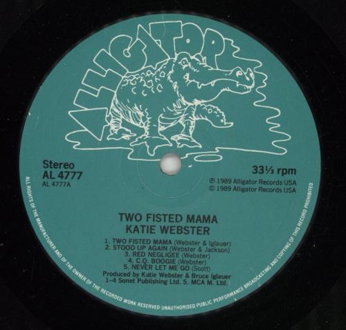 Katie Webster Two-Fisted Mama! vinyl LP album (LP record) US KFZLPTW495663