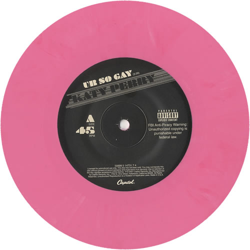 Katy Perry Ur So Gay 7" vinyl single (7 inch record / 45) US KT307UR460882