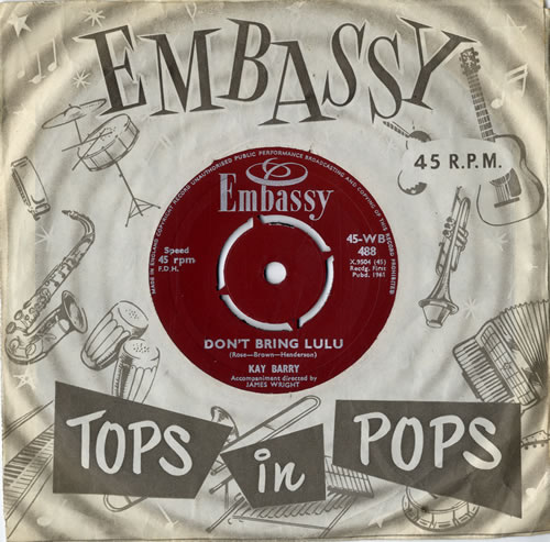 Kay Barry Don't Bring Lulu 7" vinyl single (7 inch record / 45) UK KVY07DO594904