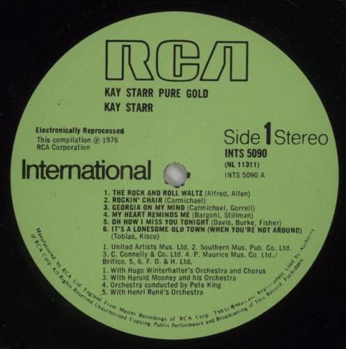 Kay Starr Pure Gold vinyl LP album (LP record) UK KYRLPPU434344