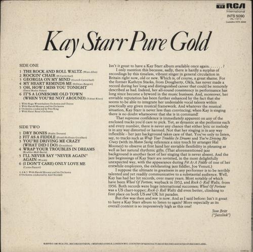 Kay Starr Pure Gold vinyl LP album (LP record) UK KYRLPPU434344