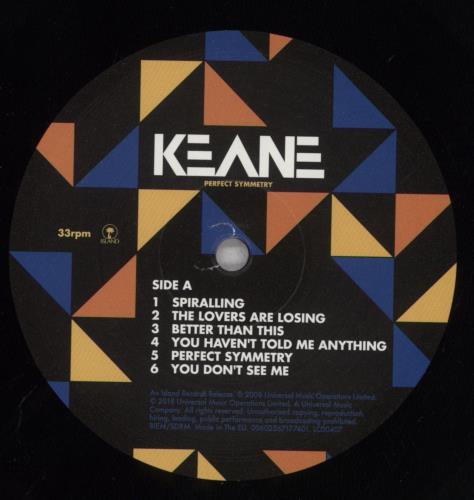 Keane (00s) Perfect Symmetry vinyl LP album (LP record) UK KANLPPE839147