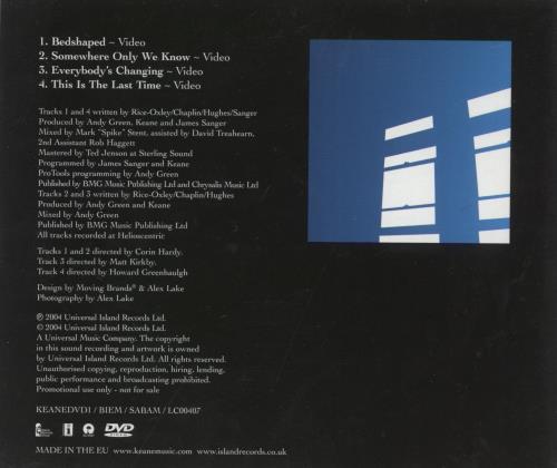 Keane (00s) The Videos DVD Single UK KANDSTH365931