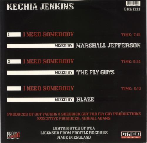 Kechia Jenkins I Need Somebody 12" vinyl single (12 inch record / Maxi-single) UK KC512IN723616