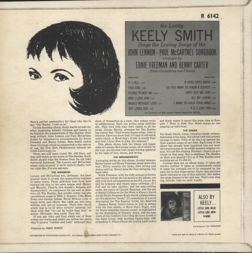 Keely Smith Sings The Lennon-McCartney Song Book vinyl LP album (LP record) UK KE4LPSI408976