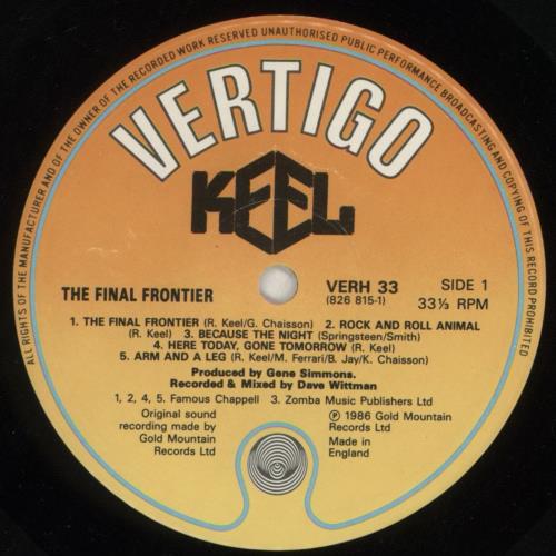 Keel The Final Frontier vinyl LP album (LP record) UK K.LLPTH564596
