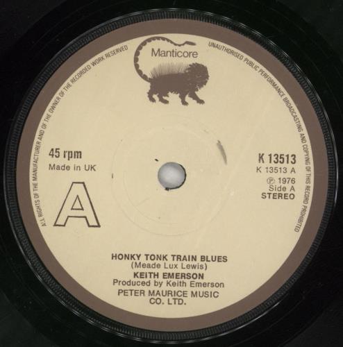 Keith Emerson Honky Tonk Train Blues - p/s 7" vinyl single (7 inch record / 45) UK KEM07HO330496