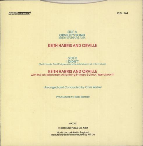 Keith Harris And Orville Orville's Song 7" vinyl single (7 inch record / 45) UK K+O07OR414752