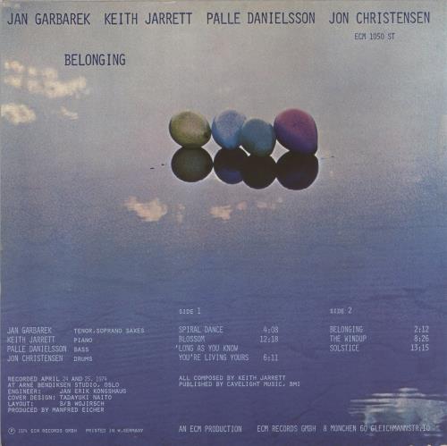 Keith Jarrett Belonging vinyl LP album (LP record) German KJRLPBE686307