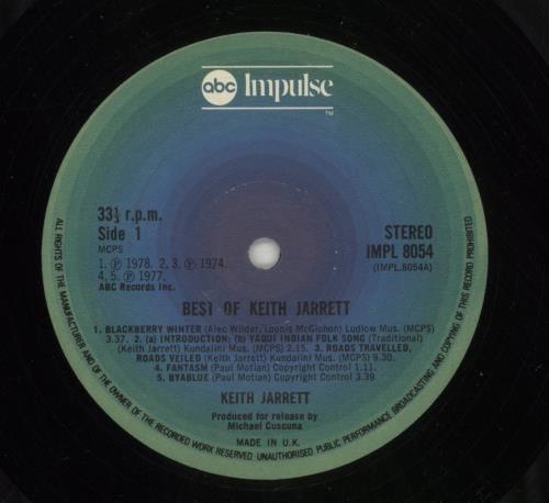 Keith Jarrett Best Of Keith Jarrett vinyl LP album (LP record) UK KJRLPBE869094