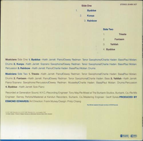 Keith Jarrett Byablue vinyl LP album (LP record) German KJRLPBY797968
