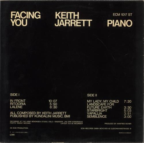 Keith Jarrett Facing You vinyl LP album (LP record) German KJRLPFA446445