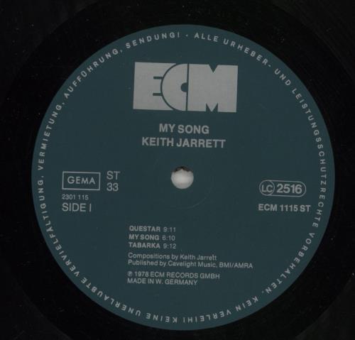 Keith Jarrett My Song vinyl LP album (LP record) German KJRLPMY869106