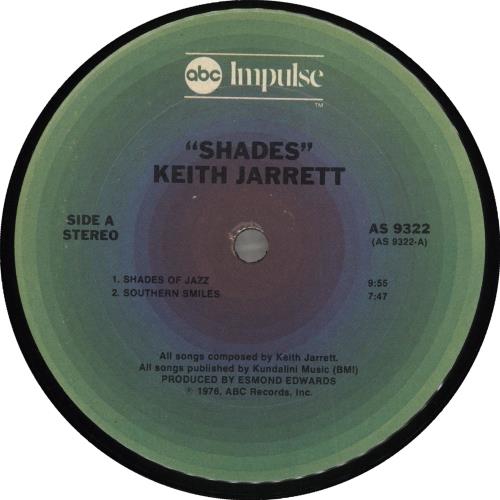Keith Jarrett Shades vinyl LP album (LP record) US KJRLPSH706045