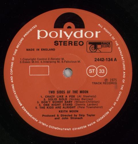 Keith Moon Two Sides Of The Moon vinyl LP album (LP record) UK K-MLPTW147297