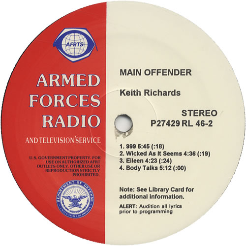 Keith Richards Main Offender vinyl LP album (LP record) US KRILPMA514073