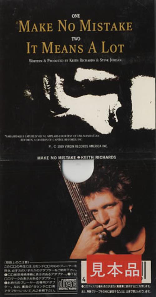 Keith Richards Make No Mistake - Snapped 3" CD single (CD3) Japanese KRIC3MA442044