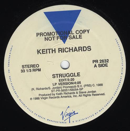 Keith Richards Struggle 12" vinyl single (12 inch record / Maxi-single) US KRI12ST46978
