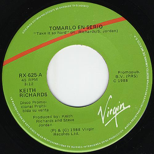 Keith Richards Tomarlo En Serio 7" vinyl single (7 inch record / 45) Mexican KRI07TO234149