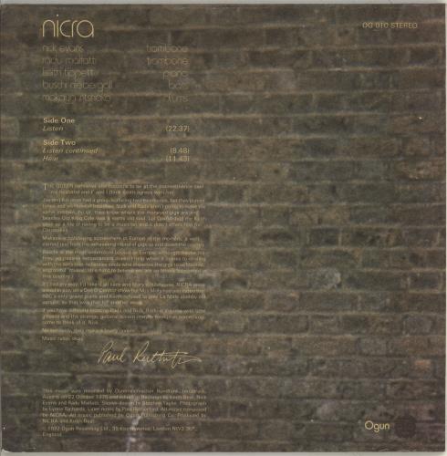 Keith Tippett Nicra  Listen / Hear vinyl LP album (LP record) UK KTGLPNI706658