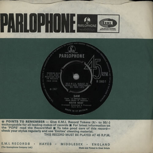 Keith West Sam 7" vinyl single (7 inch record / 45) UK KEZ07SA571022