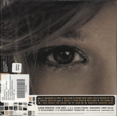 Kelly Clarkson Breakaway - Gold Glitter Vinyl vinyl LP album (LP record) US KCRLPBR843070