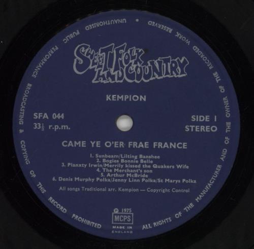Kempion Came Ye O'er Frae France? vinyl LP album (LP record) UK QFMLPCA856244