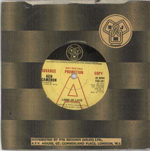Ken Cameron Land Of Love - A Label 7" vinyl single (7 inch record / 45) UK 60O07LA828517
