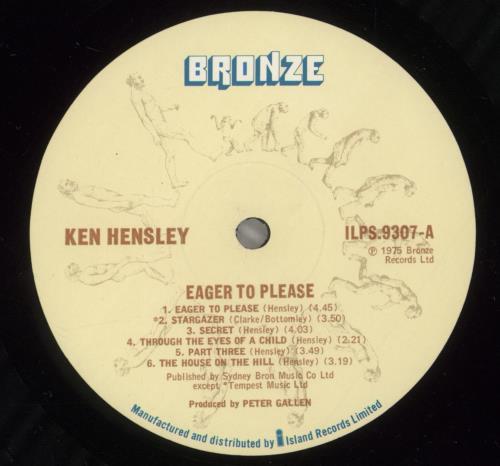 Ken Hensley Eager To Please vinyl LP album (LP record) UK KHYLPEA420884